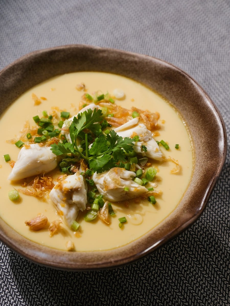 Steamed Egg topped with Lump Crab