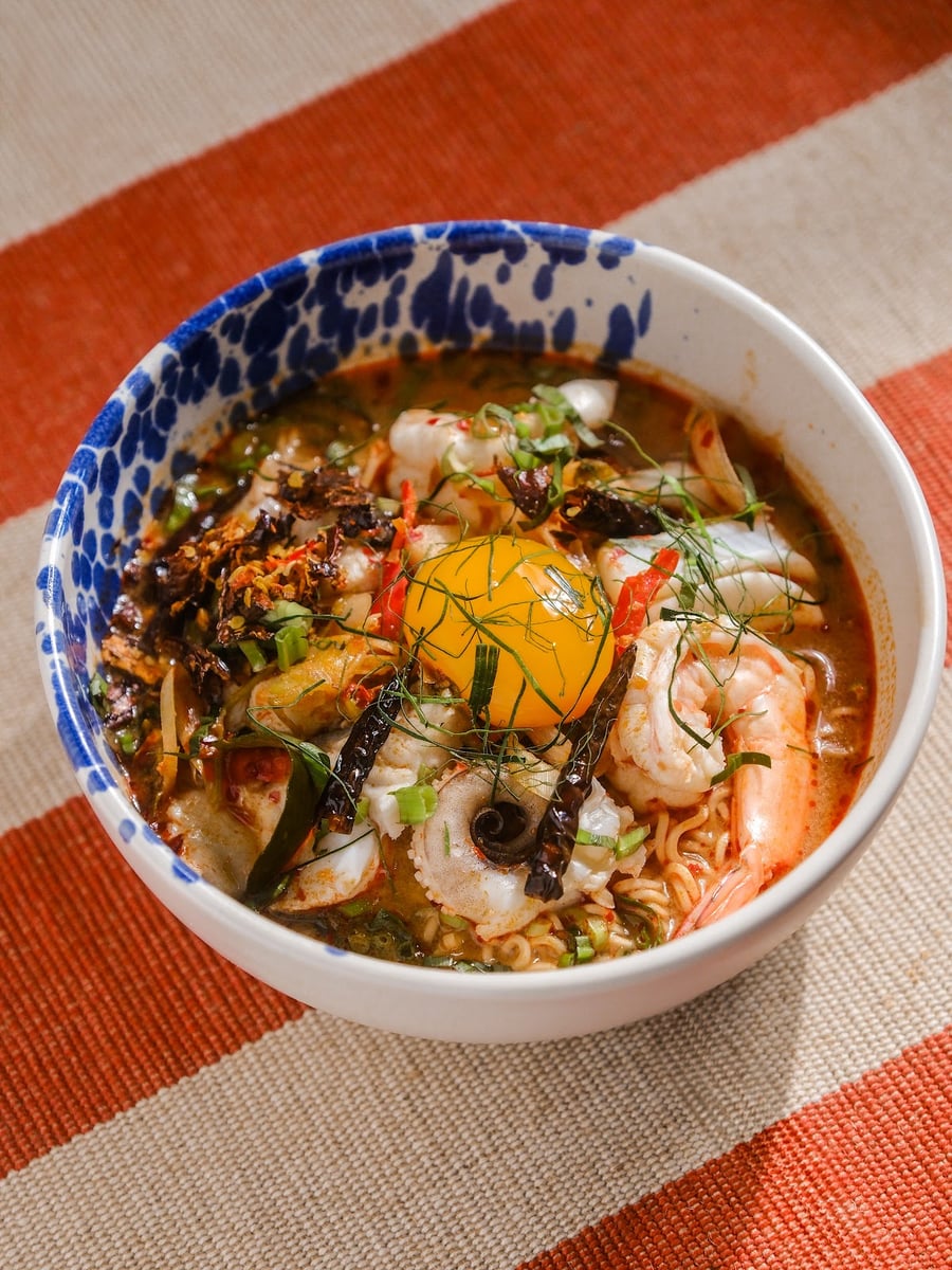 Creamy Tom Yum Seafood Noodles
