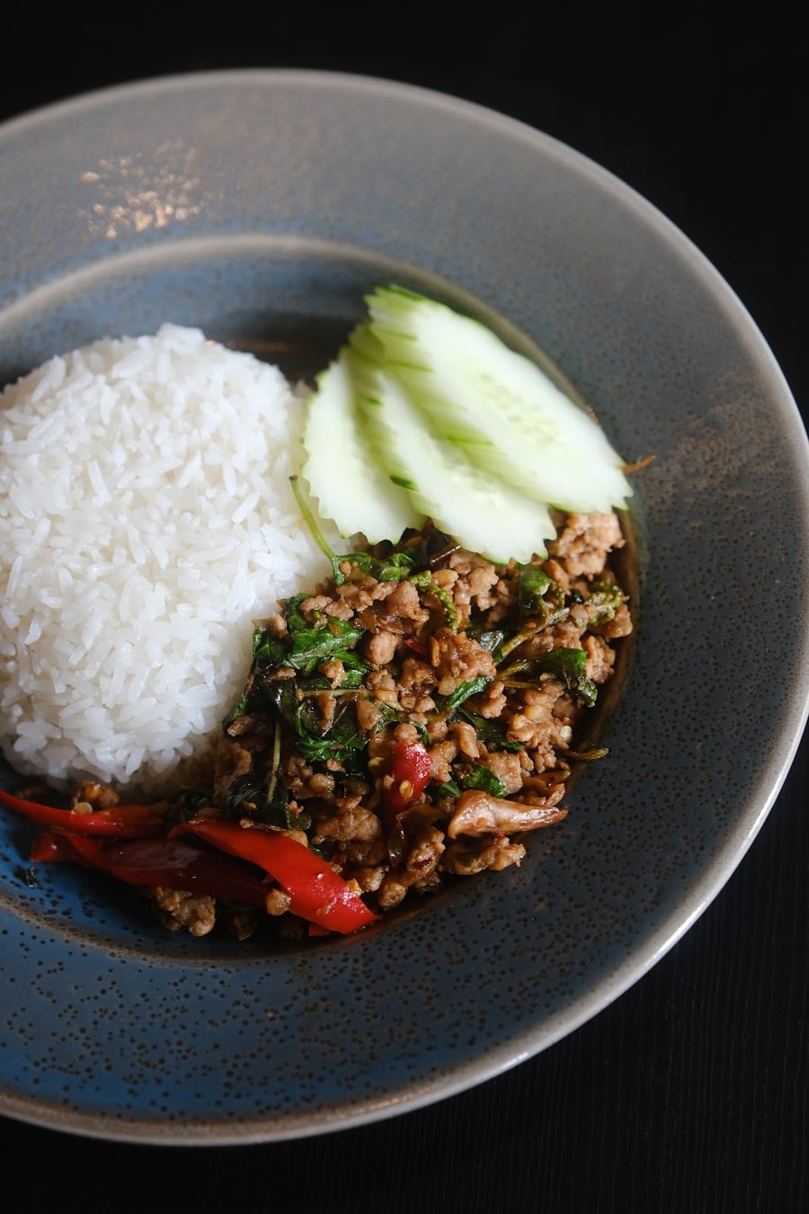 Basil Minced Pork over Rice