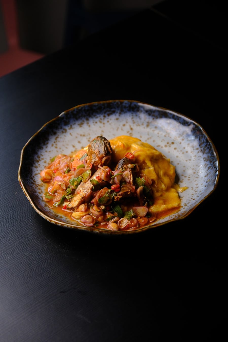 Creamy Egg Rice, Spicy Sardine Salad