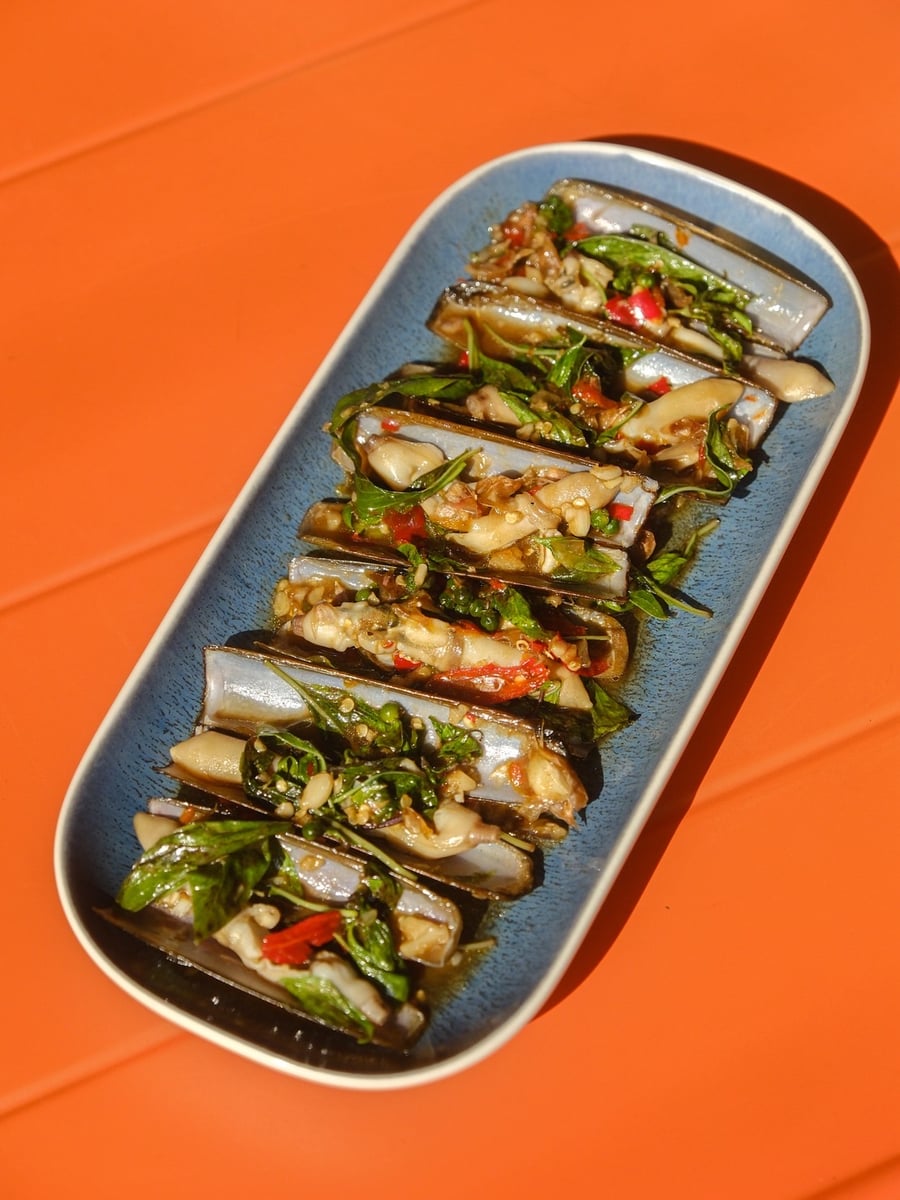 Razor Clams with Holy Basil